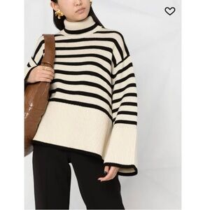 Toteme Striped wool-blend turtleneck sweater